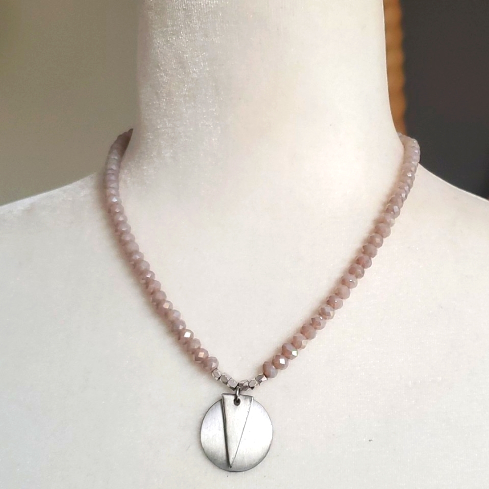 Marlyn Schiff Crystal Beaded Pendant Necklace